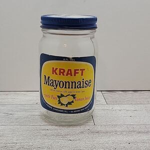 Vintage Kraft Mayonnaise Ball Jar Vintage Advertising Decor Apothecary